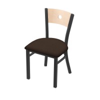 Holland Bar Stool Co. 630 Voltaire 18 Chair With Pewter Finish, Natural Back, And Rein Coffee Seat
