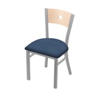 Holland Bar Stool Co. 630 Voltaire 18 Chair With Anodized Nickel Finish, Natural Back, And Rein Bay Seat