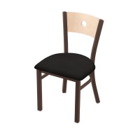 Holland Bar Stool Co. 630 Voltaire 18 Chair With Bronze Finish, Natural Back, And Canter Espresso Seat