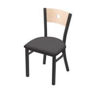 Holland Bar Stool Co. 630 Voltaire 18 Chair With Pewter Finish, Natural Back, And Canter Storm Seat