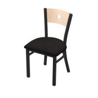Holland Bar Stool Co. 630 Voltaire 18 Chair With Black Wrinkle Finish, Natural Back, And Canter Espresso Seat