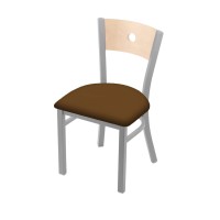 Holland Bar Stool Co. 630 Voltaire 18 Chair With Anodized Nickel Finish, Natural Back, And Canter Thatch Seat