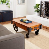 Deco 79 Wood Pallet Inspired Coffee Table With Wheels, 45 X 22 X 16, Brown