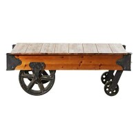Deco 79 Wood Pallet Inspired Coffee Table With Wheels, 45 X 22 X 16, Brown