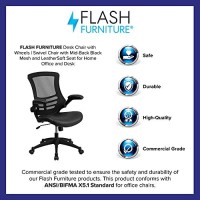 Flash Furniture Kelista Office Chair, Ergonomic, Mid-Back, Black Leathersoft Seat And Mesh Back With Swivel