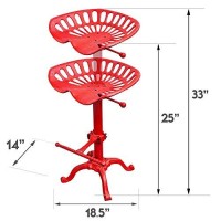 Nach Js-93-800R Adjustable Tractor Seat Stool, Red