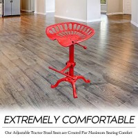 Nach Js-93-800R Adjustable Tractor Seat Stool, Red