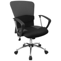 Flash Furniture 23Grey Mid-Back Mesh Task Chair, Fixed Arms, Black