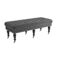 Linon Isabelle Bench, 50-Inch, Black
