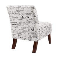 Linon Linen Script Lily, Dark Walnut Chair, 215 W X 295 D X 315 H