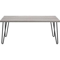 Ameriwood Home Altra Owen Retro Coffee Table With Metal Legs, Distressed Gray Oak