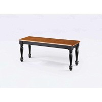 Better Homes And Gardens Autumn Lane Farmhouse Bench, Black And Oak