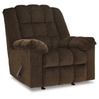 Signature Design By Ashley Ludden Ultra Plush Manual Rocker Recliner With Tufted Back, Dark Brown