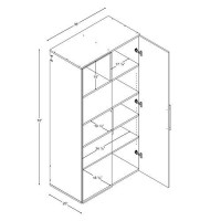 Hangups Large Storage Cabinet, 36, Light Gray