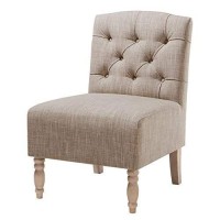 Madison Park Lola Tufted Armless Chair Beige See Below
