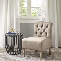 Madison Park Lola Tufted Armless Chair Beige See Below