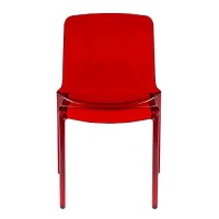 Leisuremod Adler Mid-Century Modern Dining Side Chair, Set Of 2 (Transparent Red)