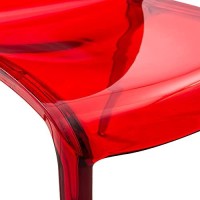 Leisuremod Adler Mid-Century Modern Dining Side Chair, Set Of 2 (Transparent Red)