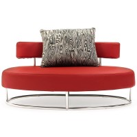 Zuri Furniture Modern Oyster Contemporary Comfortable Microfiber Lounge Chair - Red