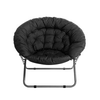 Urban Shop Oversized Polycanvas Foldable Saucer? Chair, Black