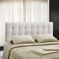 Modway Lily Tufted Faux Leather Upholstered Queen Headboard In White