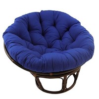 International Caravan Furniture Piece 42-Inch Rattan Papasan Chair With Solid Twill Cushion