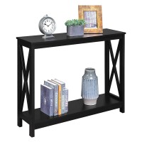 Convenience Concepts Oxford Console Table With Shelf, Black