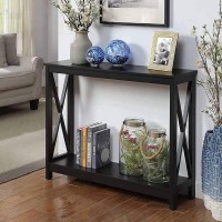 Convenience Concepts Oxford Console Table With Shelf, Black