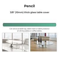28 Inch Round Glass Table Top 3/8 Thick Pencil Polish Edge Tempered By Fab Glass And Mirror