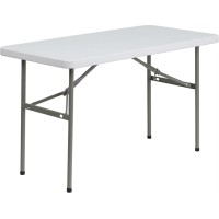 Flash Furniture Elon 4-Foot Granite White Plastic Folding Table