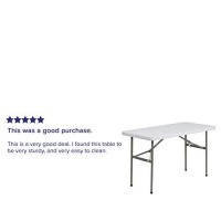 Flash Furniture Elon 4-Foot Granite White Plastic Folding Table