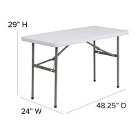 Flash Furniture Elon 4-Foot Granite White Plastic Folding Table