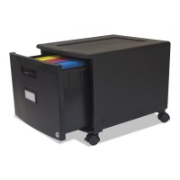 Storex 61259B01C Single-Drawer Mobile Filing Cabinet 14-3/4W X 18-1/4D X 12-3/4H Black