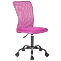 Mid Back Ergonomic Computer Office Chair Executive Desk Task Mesh Chair Rolling Swivel Chair With Lumbar Support For Back Pain(Pink)