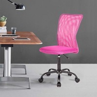 Mid Back Ergonomic Computer Office Chair Executive Desk Task Mesh Chair Rolling Swivel Chair With Lumbar Support For Back Pain(Pink)