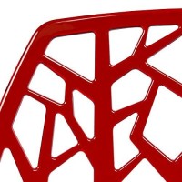 Leisuremod Modern Cornelia Dining Chair, Transparent Red