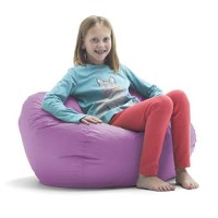 Big Joe Classic Bean Bag Chair, Radiant Orchid Smartmax, Durable Polyester Nylon Blend, 2 Feet Round