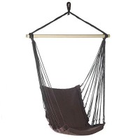 Espresso Cotton Padded Swing Chair