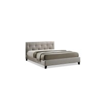Baxton Studio Annette Light Beige Linen Modern Bed With Upholstered Headboard - Full Size