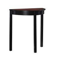 Linon Lune Black Wood Console Camden Table, 26 W X 13 D X 28 H, Cherry Demi
