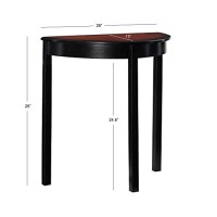 Linon Lune Black Wood Console Camden Table, 26 W X 13 D X 28 H, Cherry Demi