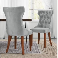 Dorel Living Clairborne Upholstered Dining Chair, Set Of 2, Gray
