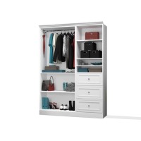 Bestar Versatile 61A Closet Organizer With Drawers In White