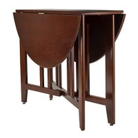 Winsome Wood Alamo, , Double Drop Leaf, Round Table Mission, Walnut, 42-Inch/ 41.97 In X 41.97 In X 29.65 In