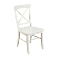 Target Marketing Systems Easton Mid Century Wooden Cross Back Dining Side Chair, White