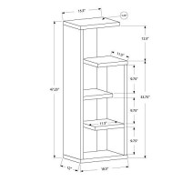 Monarch Specialties , Bookcase, Dark Taupe Reclaimed-Look, 48H