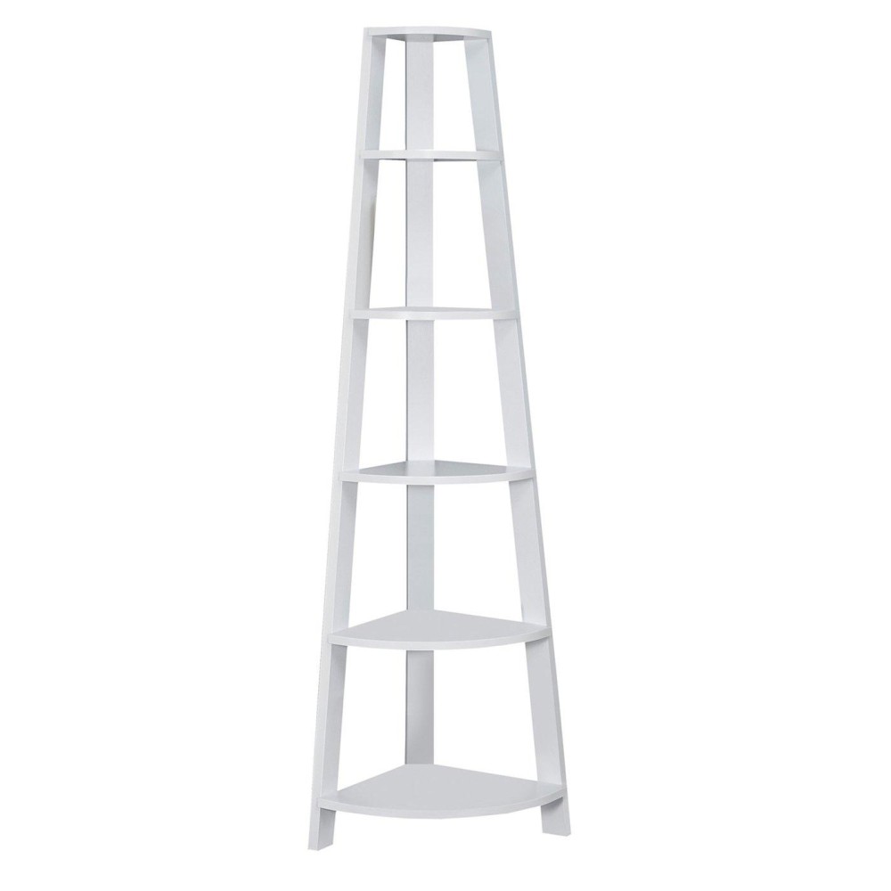 Monarch Specialties Corner Accent Etagere, 72H, White