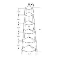 Monarch Specialties Corner Accent Etagere, 72H, White