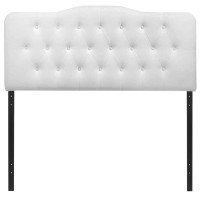 Modway Annabel Tufted Button Faux Leather Upholstered Full Headboard In White