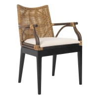 Safavieh Home Gianni Rattan Tropical Woven Arm Chair, Brownblack